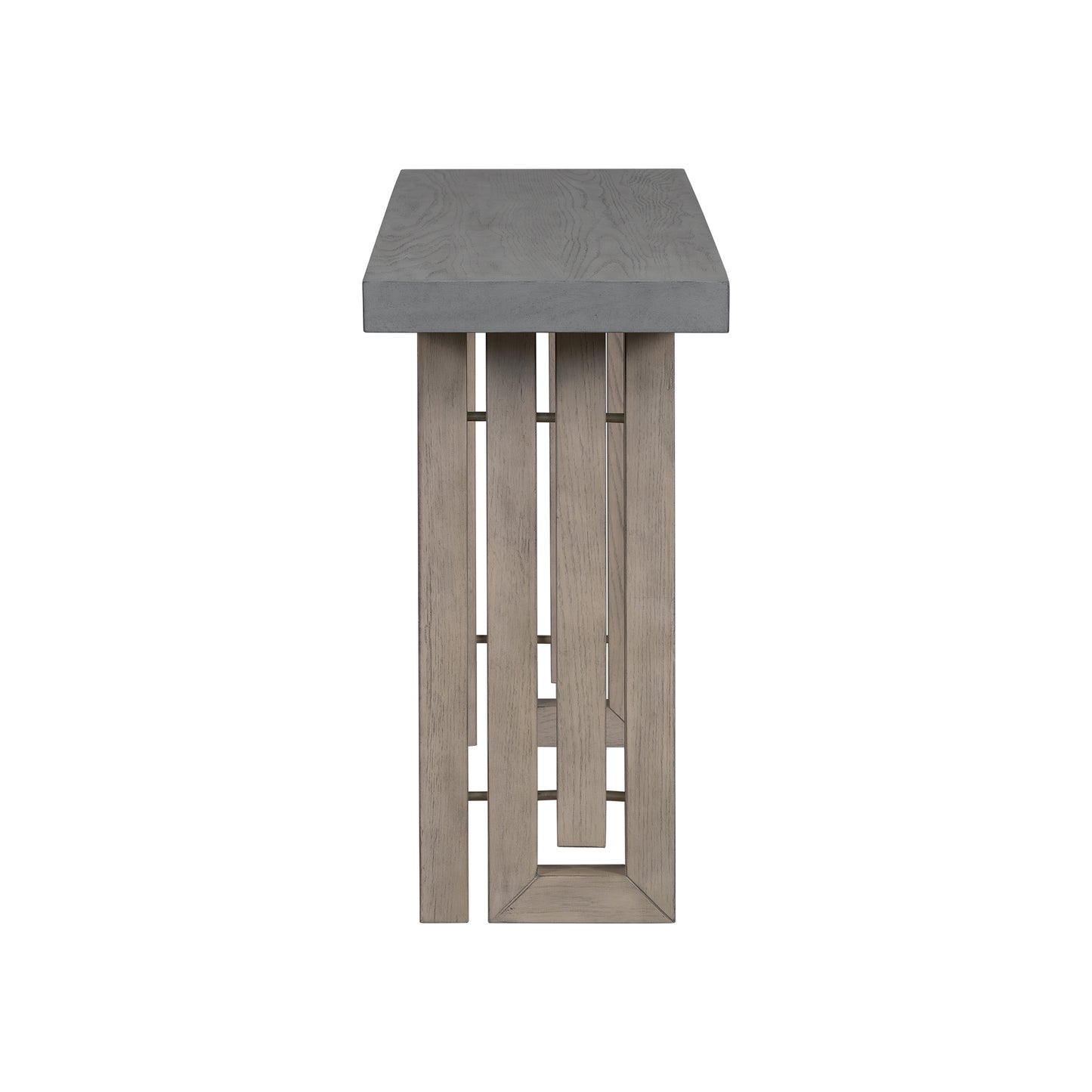 U_STYLE Uniquely Designed Oak Veneer Console Table with Distinctive Side Shapes, Suitable for Entryway, Hallway, Living Room, Foyer, Corridor