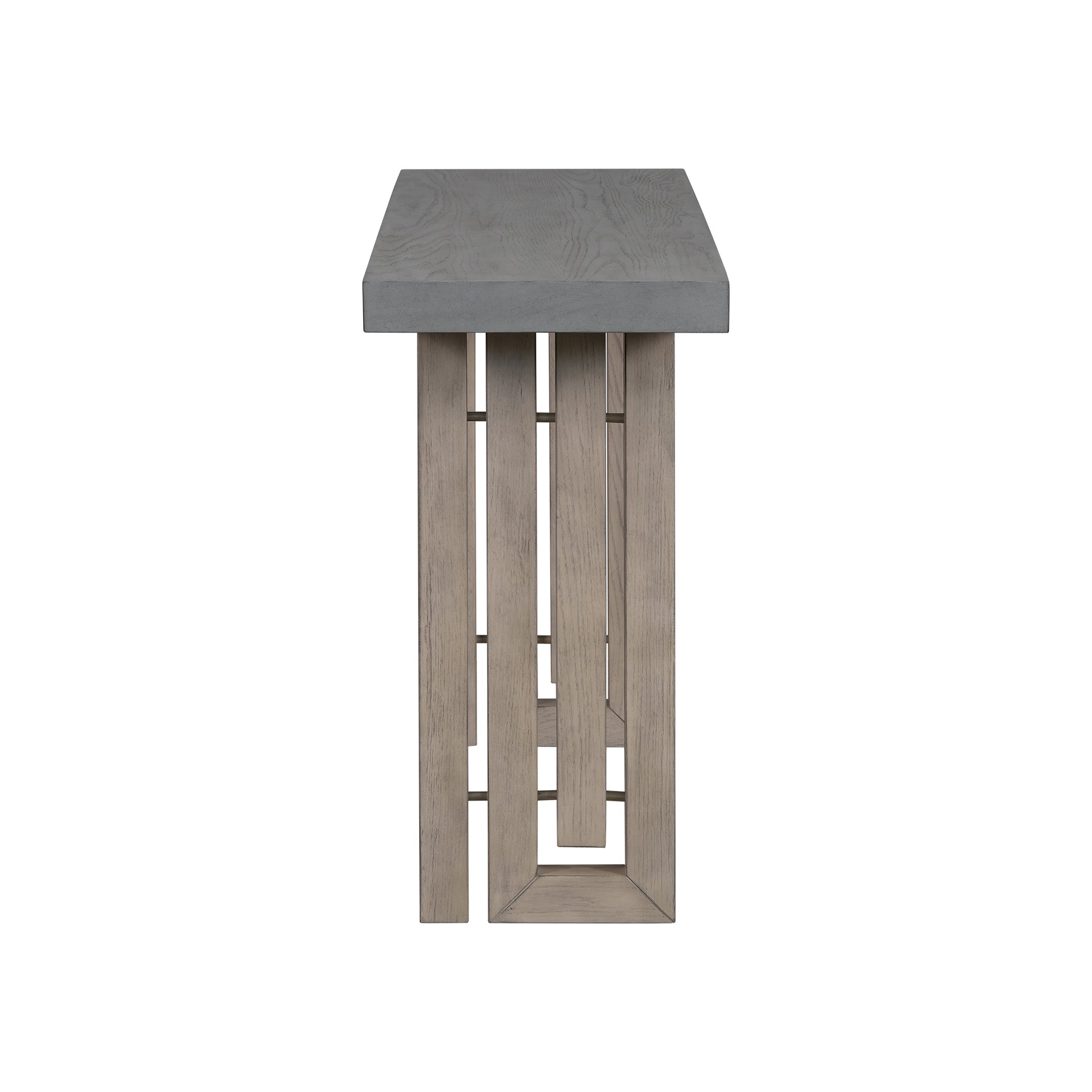 U_STYLE Uniquely Designed Oak Veneer Console Table with Distinctive Side Shapes, Suitable for Entryway, Hallway, Living Room, Foyer, Corridor