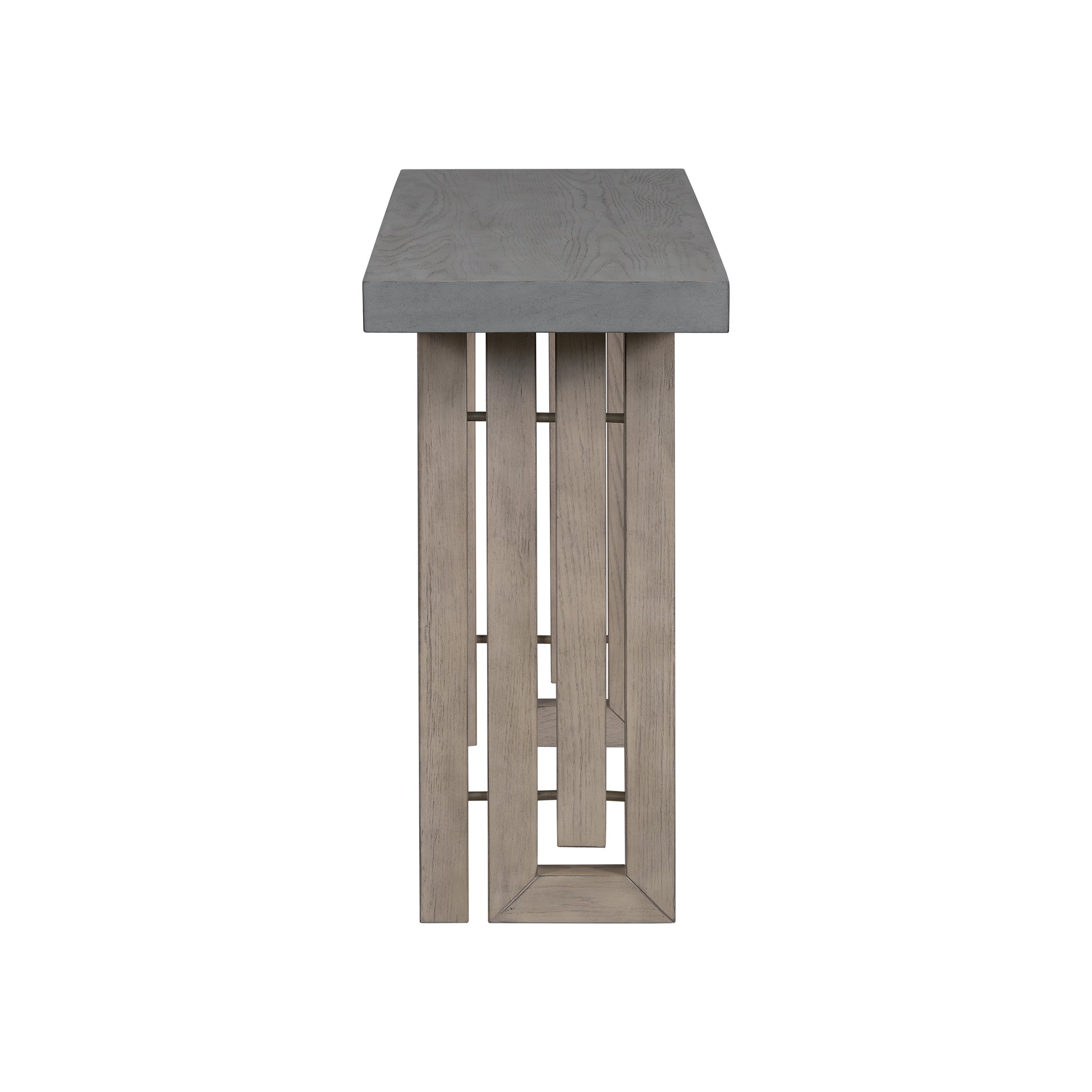 U_STYLE Uniquely Designed Oak Veneer Console Table with Distinctive Side Shapes, Suitable for Entryway, Hallway, Living Room, Foyer, Corridor