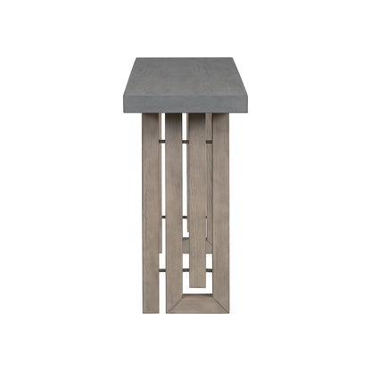 U_STYLE Uniquely Designed Oak Veneer Console Table with Distinctive Side Shapes, Suitable for Entryway, Hallway, Living Room, Foyer, Corridor