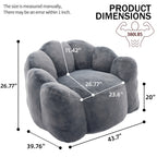 Lotus Style Compression Sofa with Pull Ring, Gray Plush Bean Bag for Living Room or Bedroom, Easy to Move, No Installation Required Bean Bag Chairs