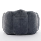 Lotus Style Compression Sofa with Pull Ring, Gray Plush Bean Bag for Living Room or Bedroom, Easy to Move, No Installation Required Bean Bag Chairs