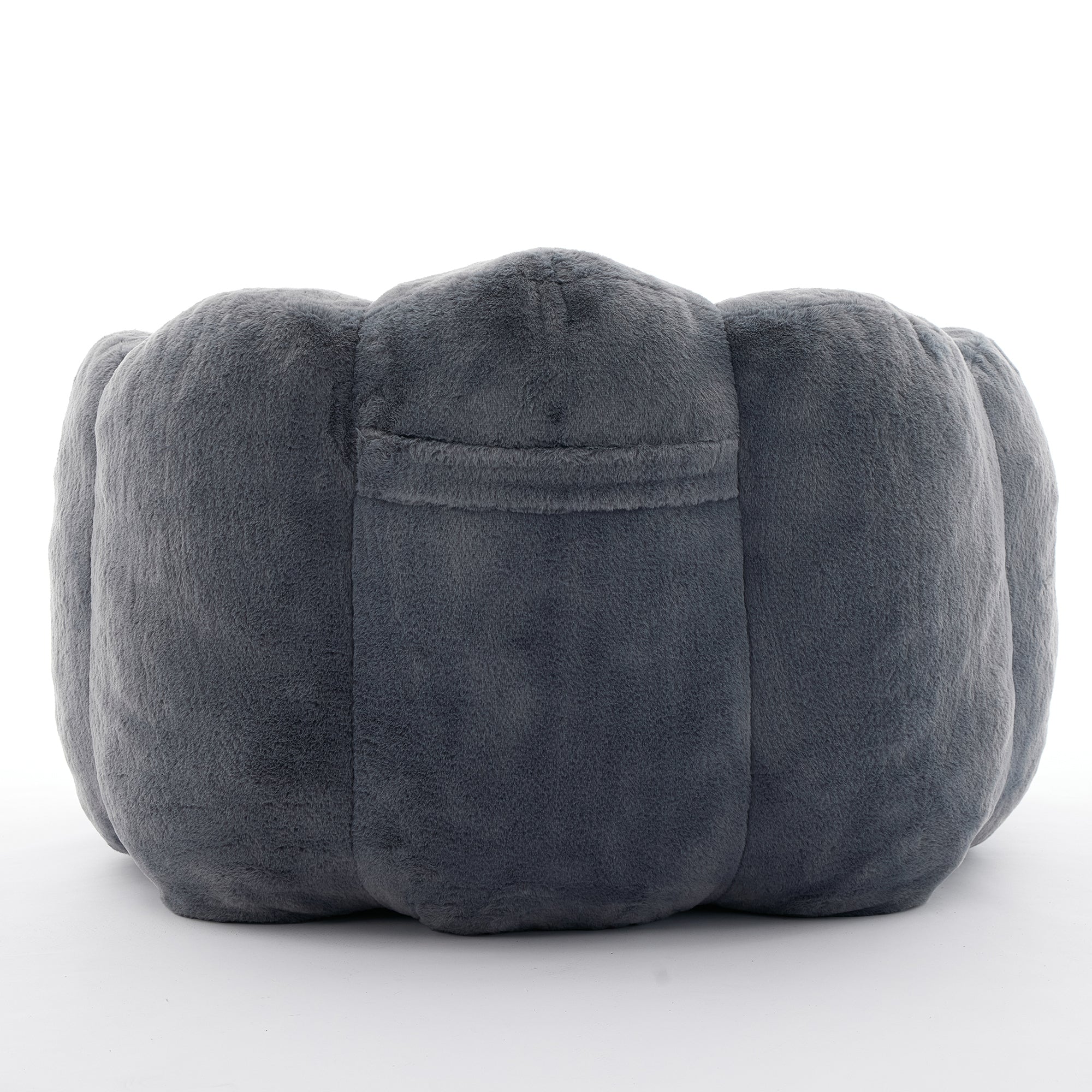 Lotus Style Compression Sofa with Pull Ring, Gray Plush Bean Bag for Living Room or Bedroom, Easy to Move, No Installation Required Bean Bag Chairs