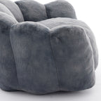 Lotus Style Compression Sofa with Pull Ring, Gray Plush Bean Bag for Living Room or Bedroom, Easy to Move, No Installation Required Bean Bag Chairs