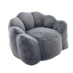 Lotus Style Compression Sofa with Pull Ring, Gray Plush Bean Bag for Living Room or Bedroom, Easy to Move, No Installation Required Bean Bag Chairs