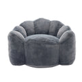 Lotus Style Compression Sofa with Pull Ring, Gray Plush Bean Bag for Living Room or Bedroom, Easy to Move, No Installation Required Bean Bag Chairs