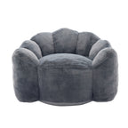 Lotus Style Compression Sofa with Pull Ring, Gray Plush Bean Bag for Living Room or Bedroom, Easy to Move, No Installation Required Bean Bag Chairs
