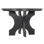 TREXM 5-piece Rustic Charm Round Dining Set with 3 Upholstered Chairs and Curved Bench for Dining Room, Kitchen and Living Room (Gray)