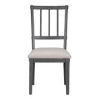 TREXM 5-piece Rustic Charm Round Dining Set with 3 Upholstered Chairs and Curved Bench for Dining Room, Kitchen and Living Room (Gray)