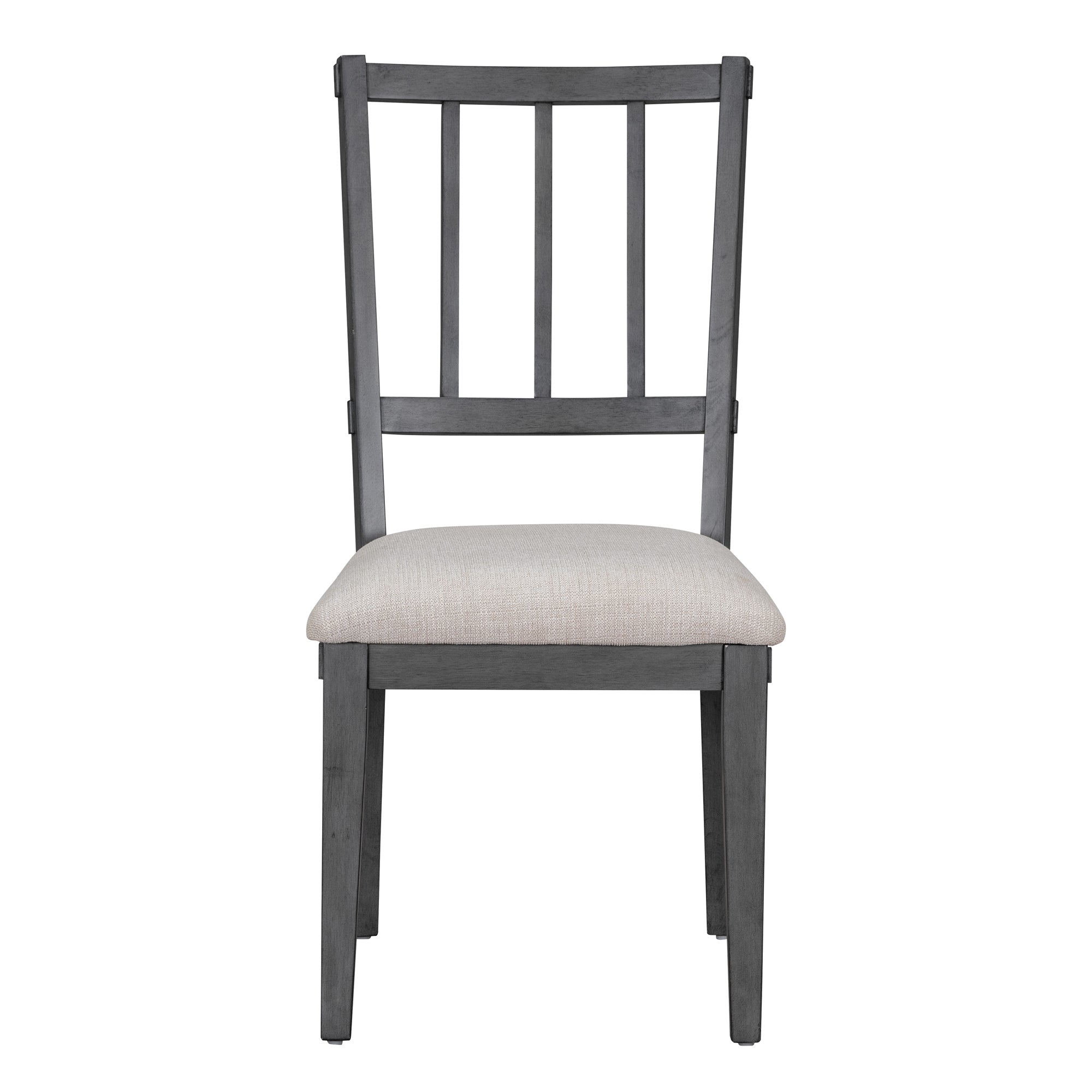 TREXM 5-piece Rustic Charm Round Dining Set with 3 Upholstered Chairs and Curved Bench for Dining Room, Kitchen and Living Room (Gray)