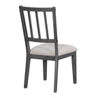 TREXM 5-piece Rustic Charm Round Dining Set with 3 Upholstered Chairs and Curved Bench for Dining Room, Kitchen and Living Room (Gray)