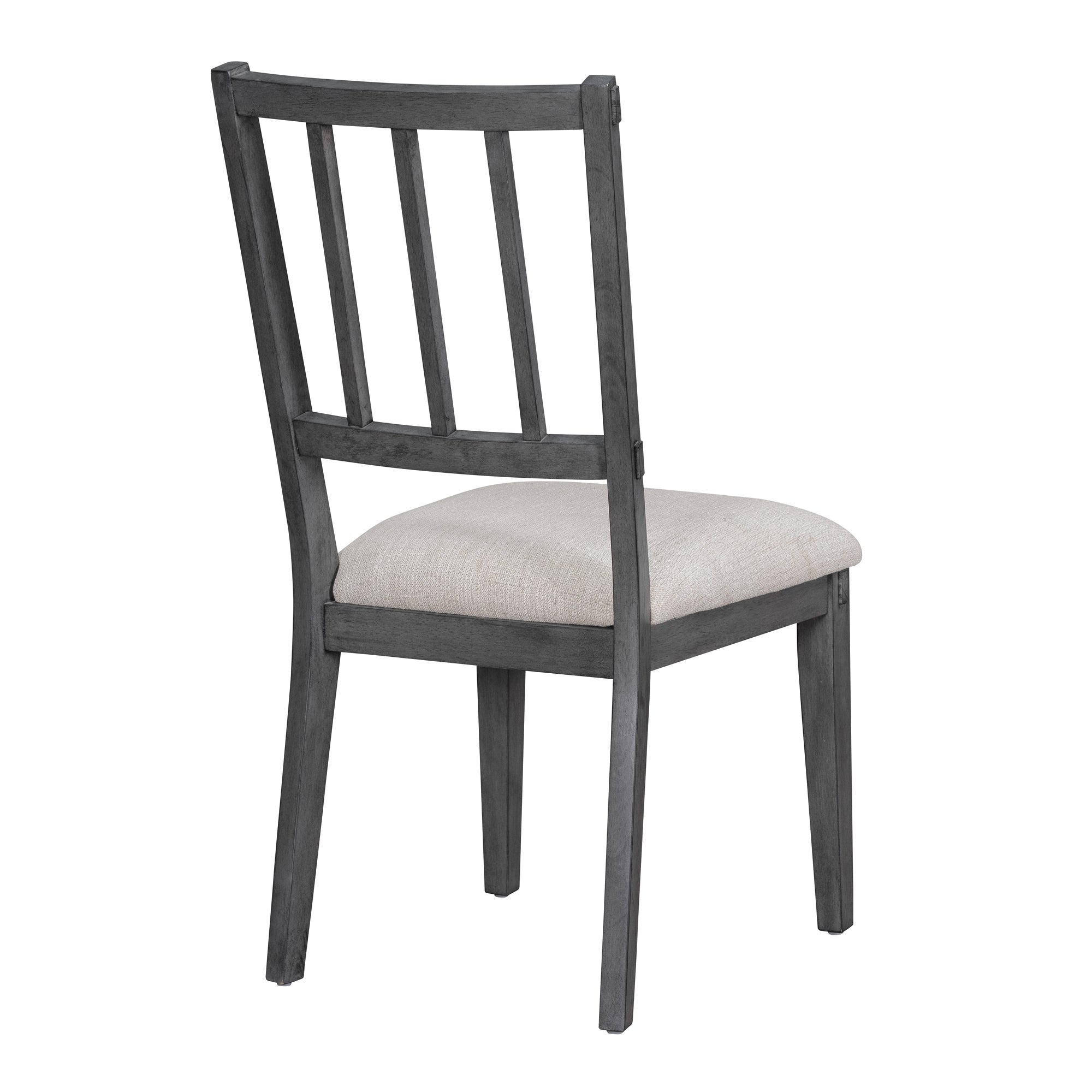 TREXM 5-piece Rustic Charm Round Dining Set with 3 Upholstered Chairs and Curved Bench for Dining Room, Kitchen and Living Room (Gray)