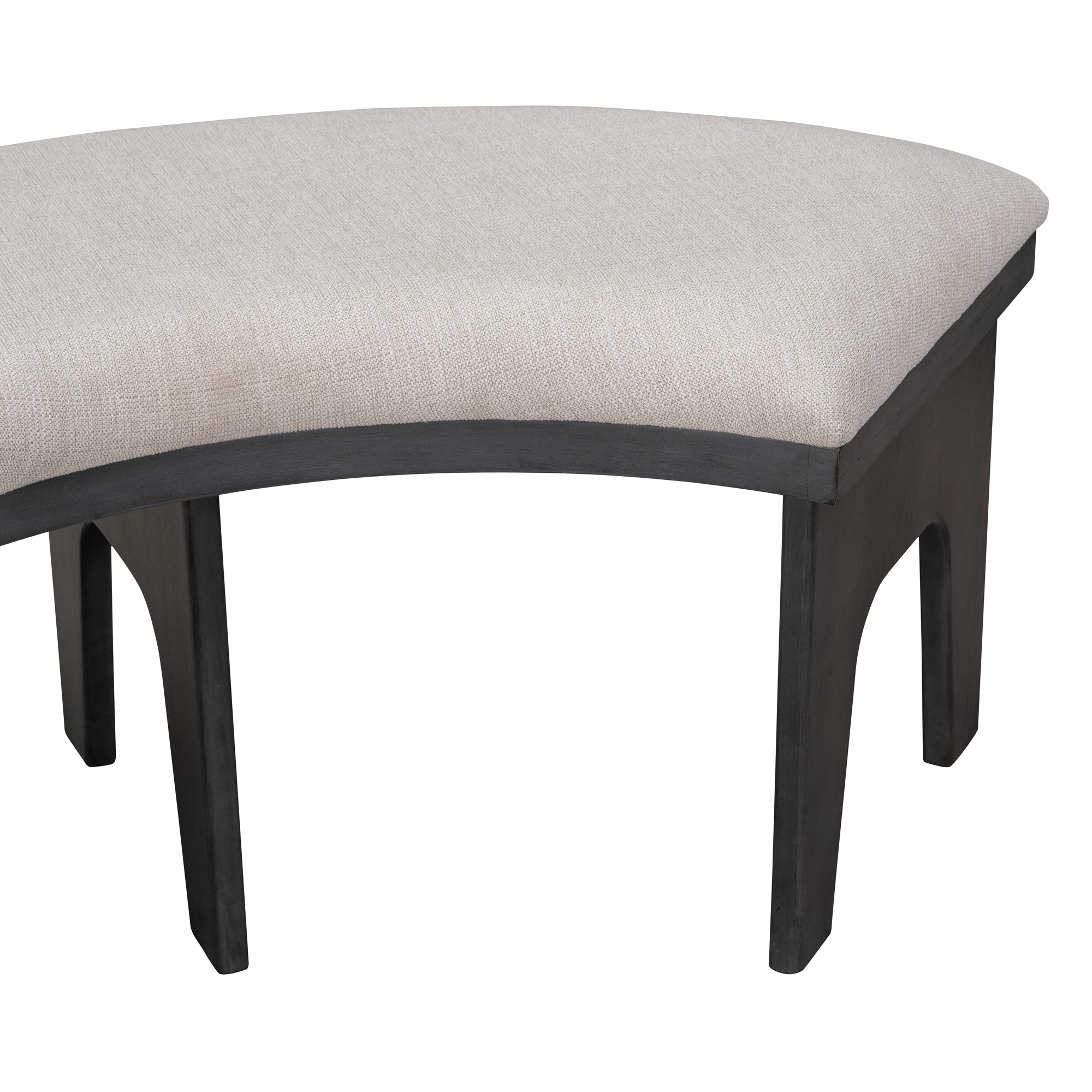 TREXM 5-piece Rustic Charm Round Dining Set with 3 Upholstered Chairs and Curved Bench for Dining Room, Kitchen and Living Room (Gray)