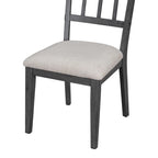 TREXM 5-piece Rustic Charm Round Dining Set with 3 Upholstered Chairs and Curved Bench for Dining Room, Kitchen and Living Room (Gray)