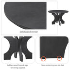 TREXM 5-piece Rustic Charm Round Dining Set with 3 Upholstered Chairs and Curved Bench for Dining Room, Kitchen and Living Room (Gray)