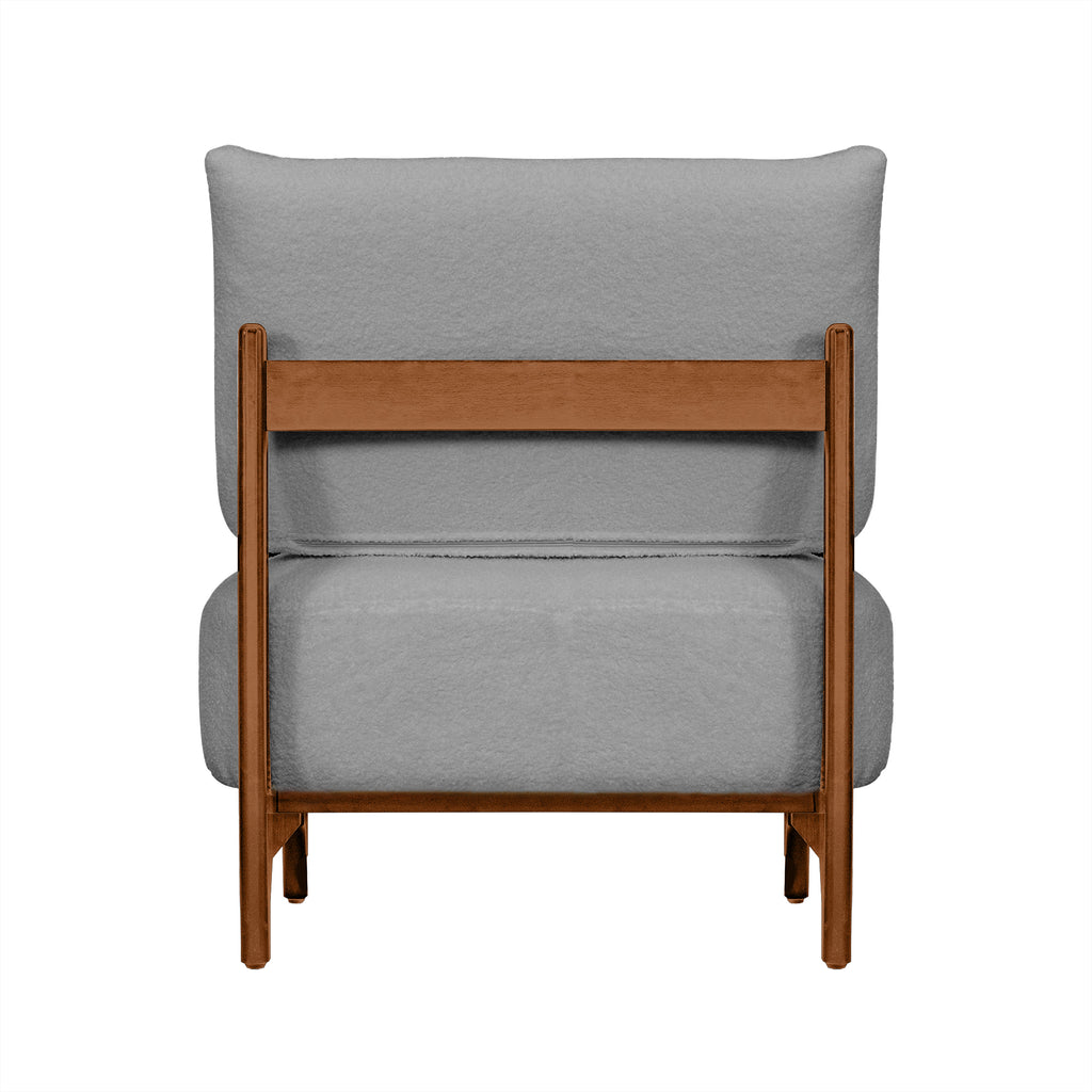 Solid wood leisure chair with modern and simple design, equipped with soft seat and backrest, suitable for use in living room or bedroom (Gray)