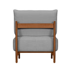 Solid wood leisure chair with modern and simple design, equipped with soft seat and backrest, suitable for use in living room or bedroom (Gray)