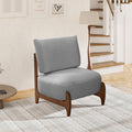 Solid wood leisure chair with modern and simple design, equipped with soft seat and backrest, suitable for use in living room or bedroom (Gray)