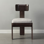 Upholstered Dining Chairs Set of 2, Fabric Side Chairs with Gray Seating Dark Brown Solid Rubber Wood Legs, 330 LBS Weight Capacity