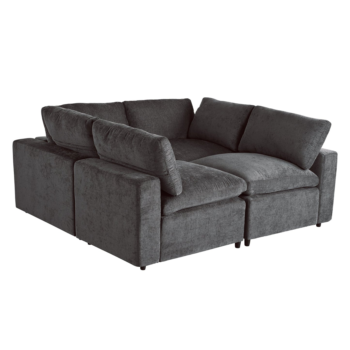 U-style Upholstered Modular Sofa with with Storage Space, USB Charge Ports,Wireless Charging and Built-in Bluetooth Speaker in Arm,Sectional sofa for Living Room Apartment.[old sku:WY000317AAE]