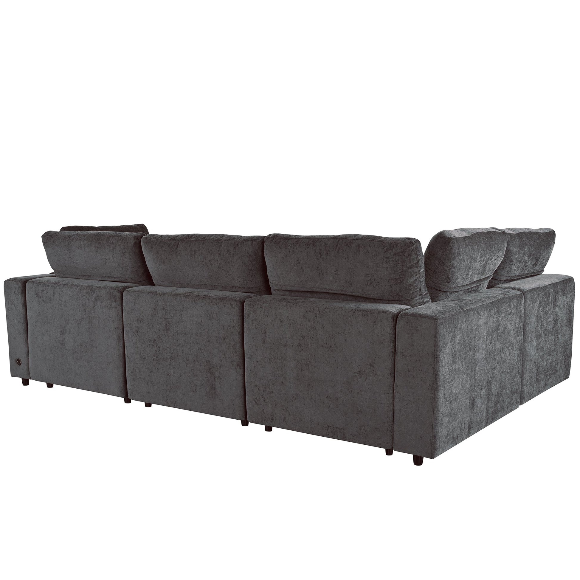 U-style Upholstered Modular Sofa with with Storage Space, USB Charge Ports,Wireless Charging and Built-in Bluetooth Speaker in Arm,Sectional sofa for Living Room Apartment.[old sku:WY000317AAE]