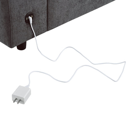 U-style Upholstered Modular Sofa with with Storage Space, USB Charge Ports,Wireless Charging and Built-in Bluetooth Speaker in Arm,Sectional sofa for Living Room Apartment.[old sku:WY000317AAE]