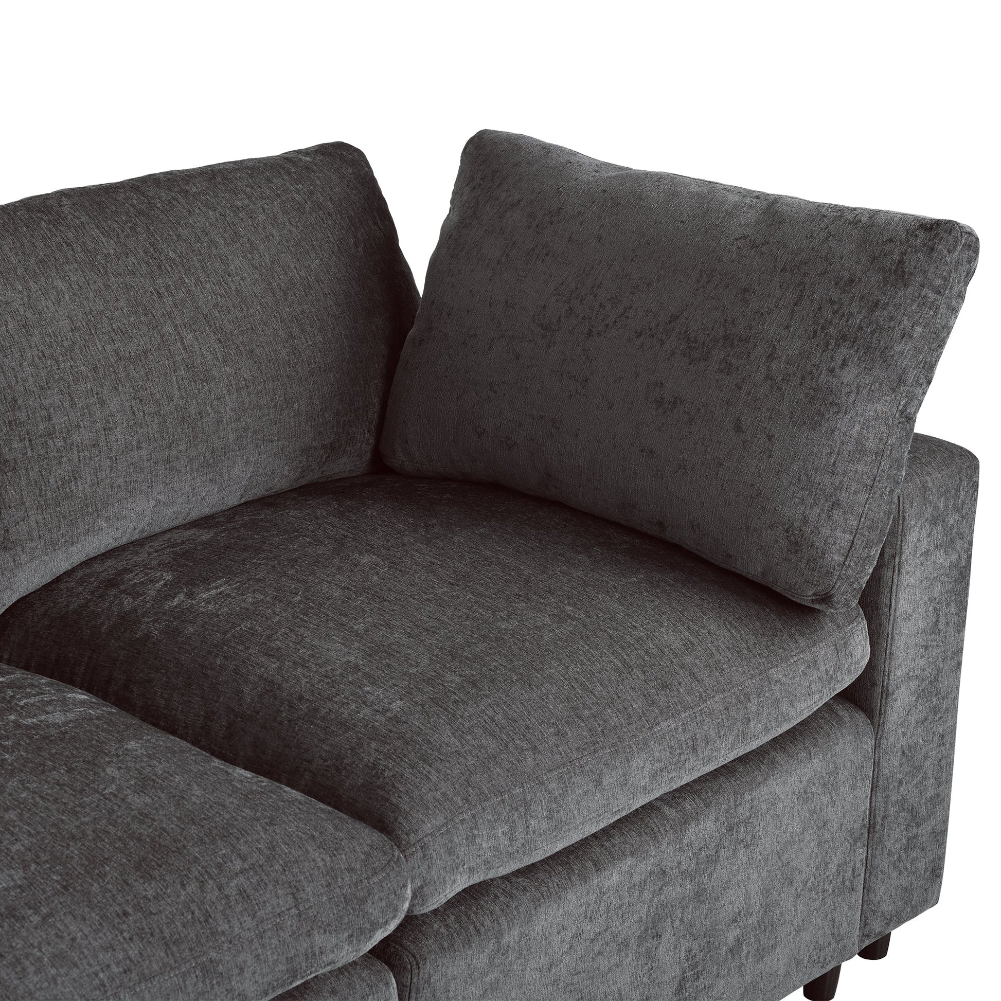 U-style Upholstered Modular Sofa with with Storage Space, USB Charge Ports,Wireless Charging and Built-in Bluetooth Speaker in Arm,Sectional sofa for Living Room Apartment.[old sku:WY000317AAE]