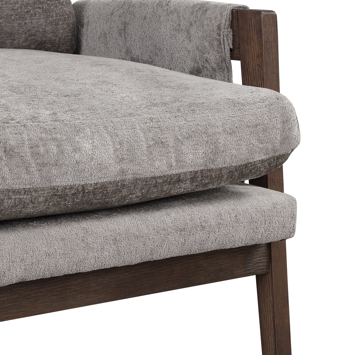 Kelly Mid-Century Modern Velvet Accent Armchair, Gray