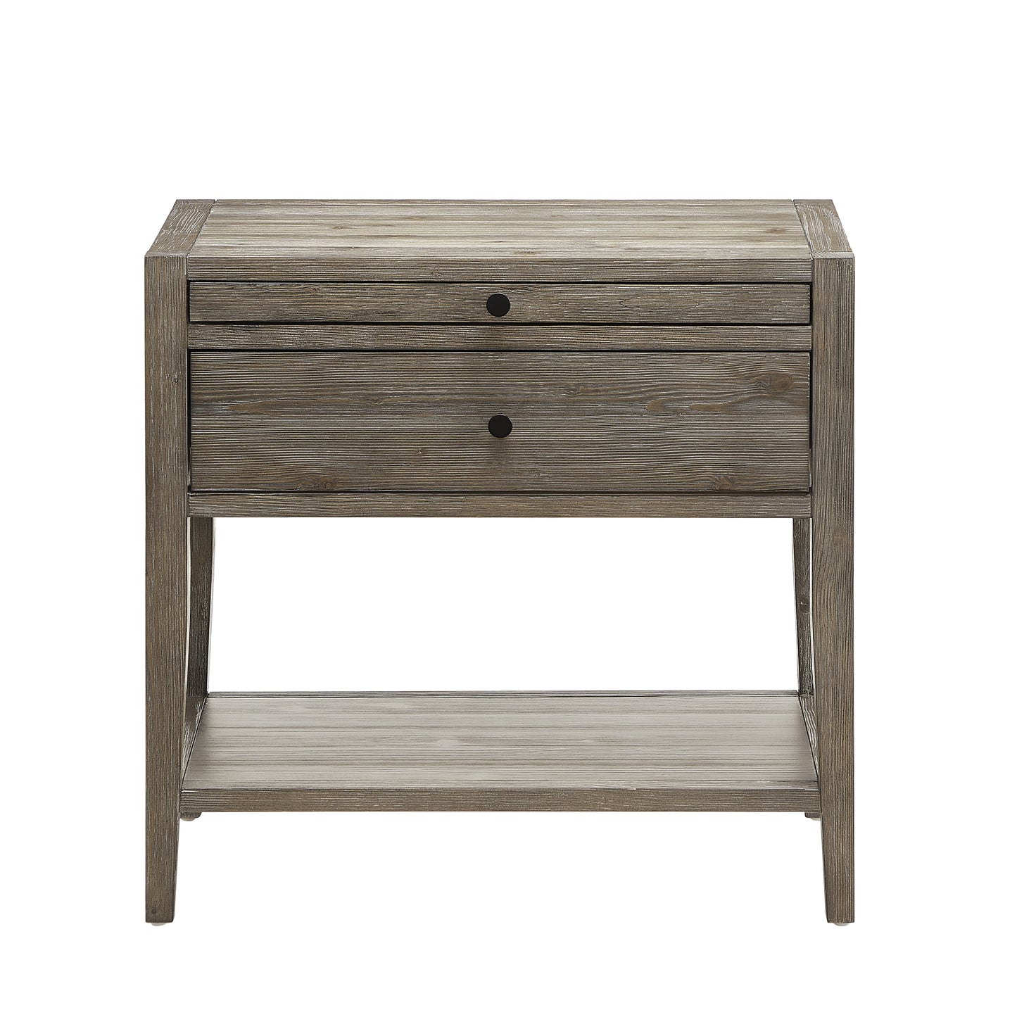 Sunveil 1-Drawer Nightstand - Weathered Gray Wood Finish with Modern Features