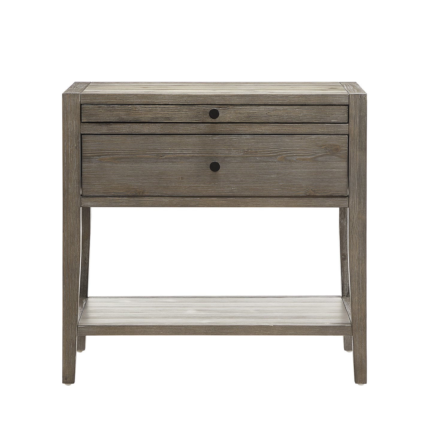 Sunveil 1-Drawer Nightstand - Weathered Gray Wood Finish with Modern Features