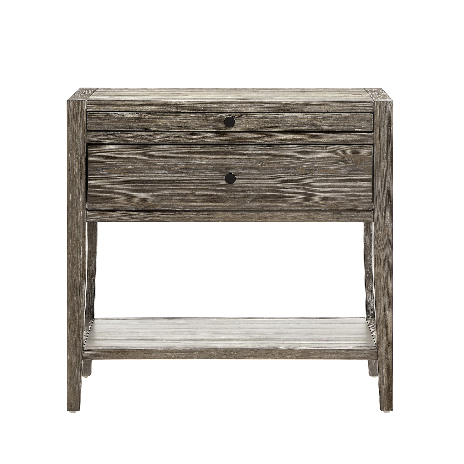 Sunveil 1-Drawer Nightstand - Weathered Gray Wood Finish with Modern Features