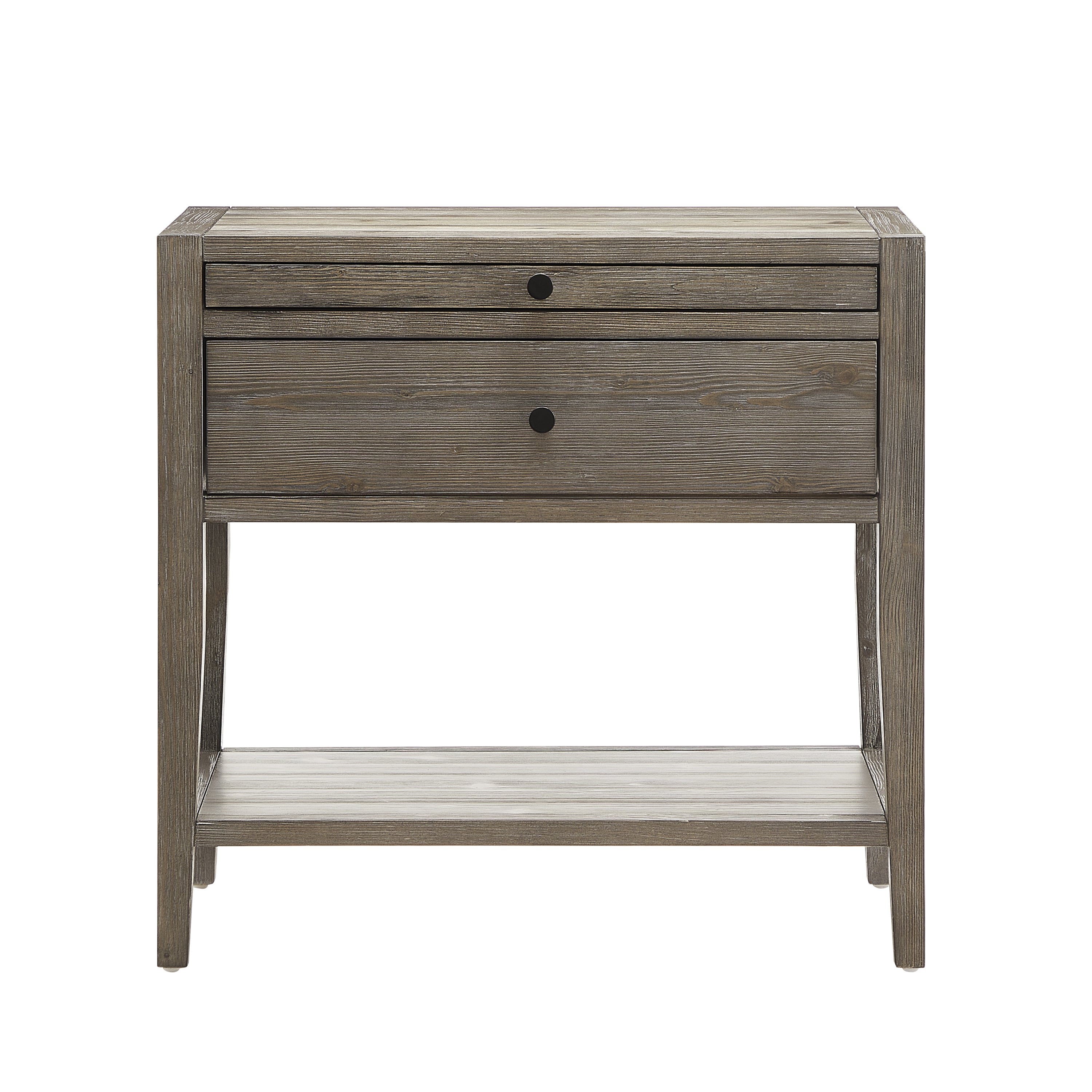 Sunveil 1-Drawer Nightstand - Weathered Gray Wood Finish with Modern Features