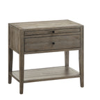 Sunveil 1-Drawer Nightstand - Weathered Gray Wood Finish with Modern Features
