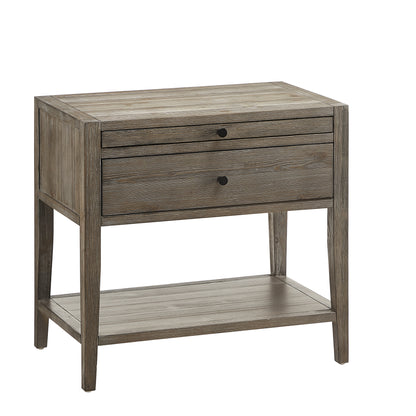 Sunveil 1-Drawer Nightstand - Weathered Gray Wood Finish with Modern Features