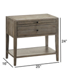 Sunveil 1-Drawer Nightstand - Weathered Gray Wood Finish with Modern Features