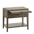 Sunveil 1-Drawer Nightstand - Weathered Gray Wood Finish with Modern Features