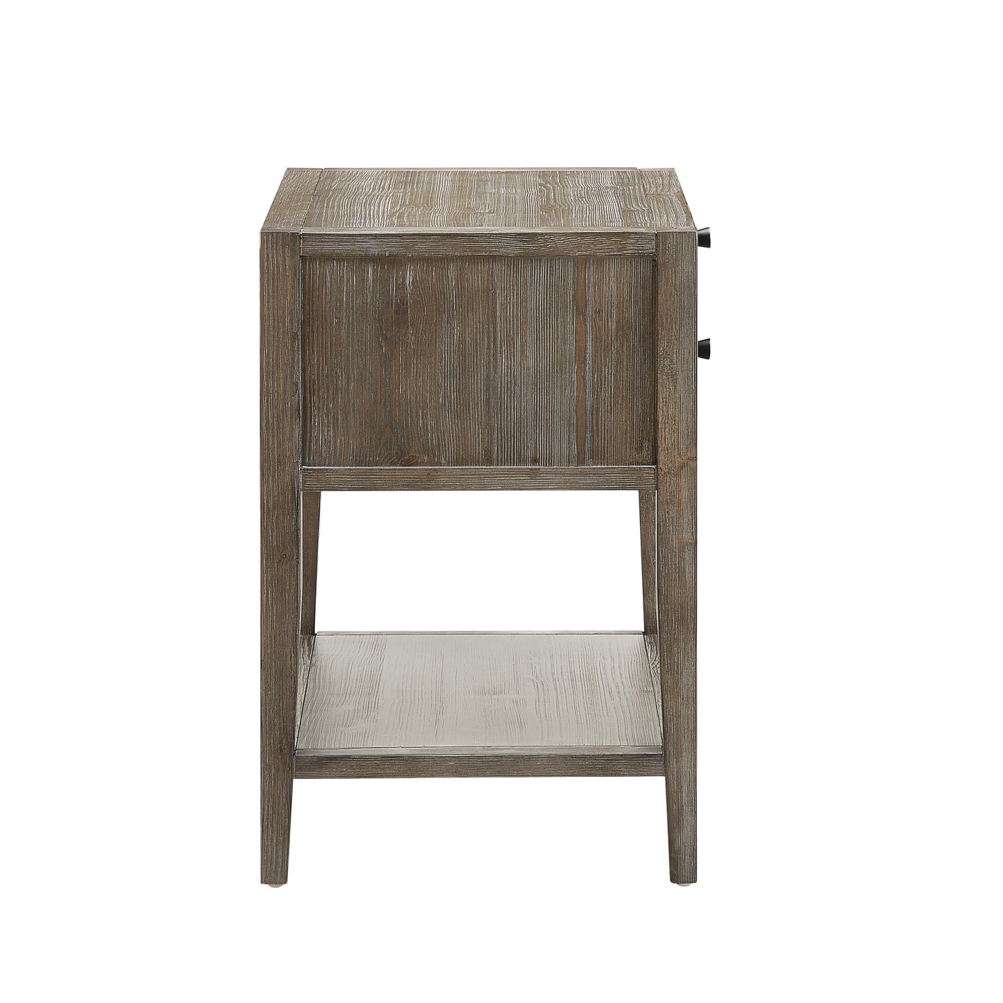 Sunveil 1-Drawer Nightstand - Weathered Gray Wood Finish with Modern Features