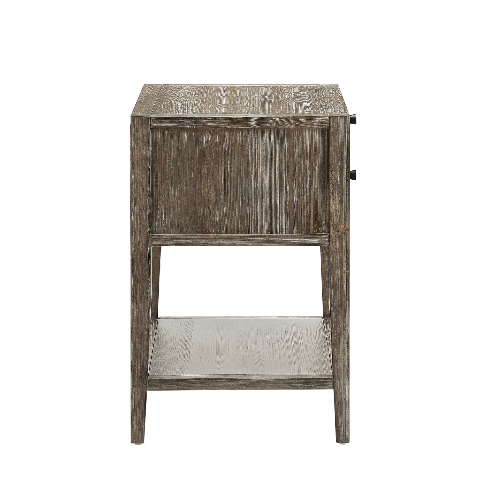 Sunveil 1-Drawer Nightstand - Weathered Gray Wood Finish with Modern Features