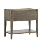 Sunveil 1-Drawer Nightstand - Weathered Gray Wood Finish with Modern Features
