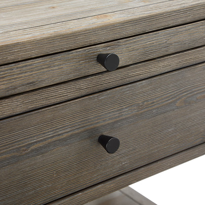 Sunveil 1-Drawer Nightstand - Weathered Gray Wood Finish with Modern Features