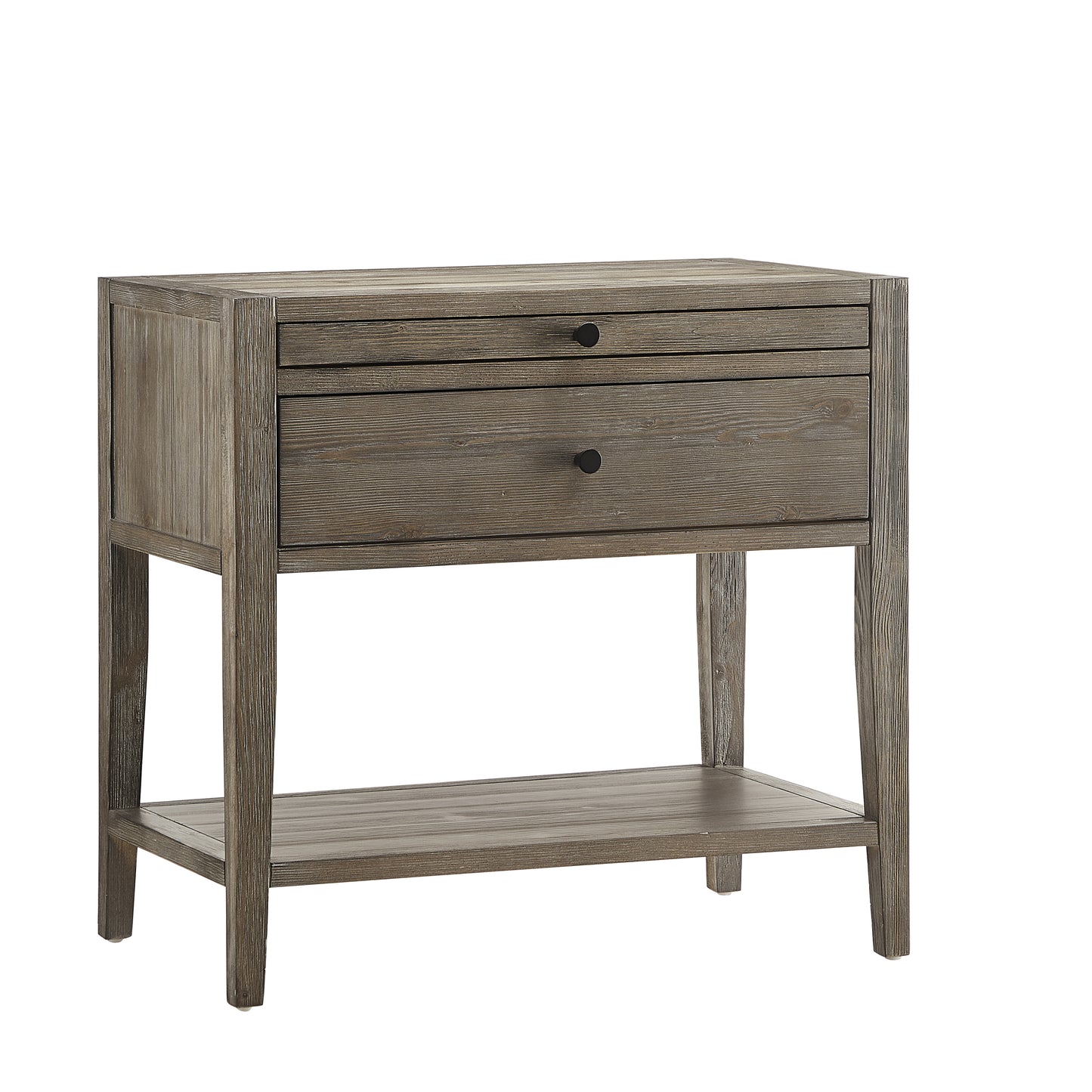 Sunveil 1-Drawer Nightstand - Weathered Gray Wood Finish with Modern Features