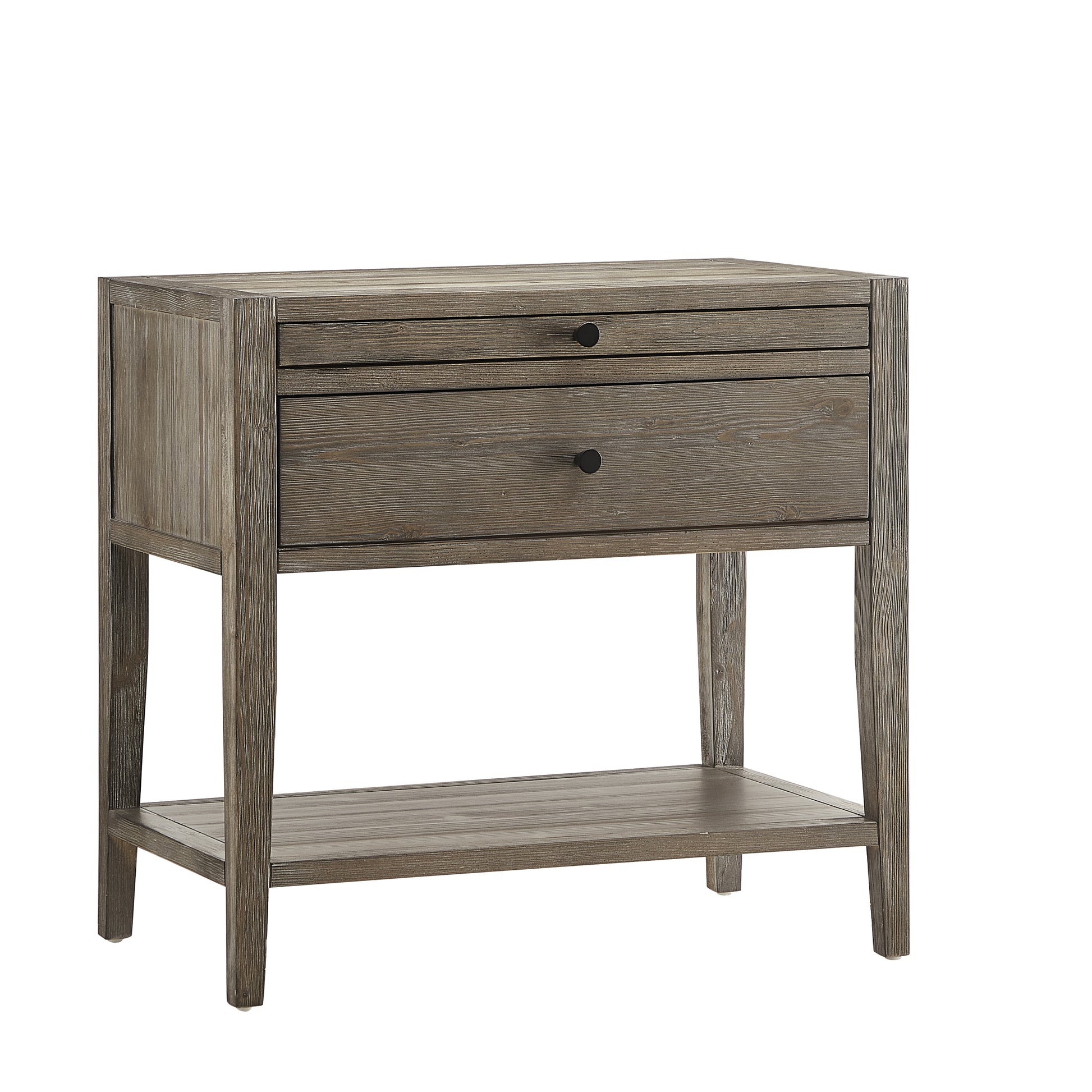 Sunveil 1-Drawer Nightstand - Weathered Gray Wood Finish with Modern Features