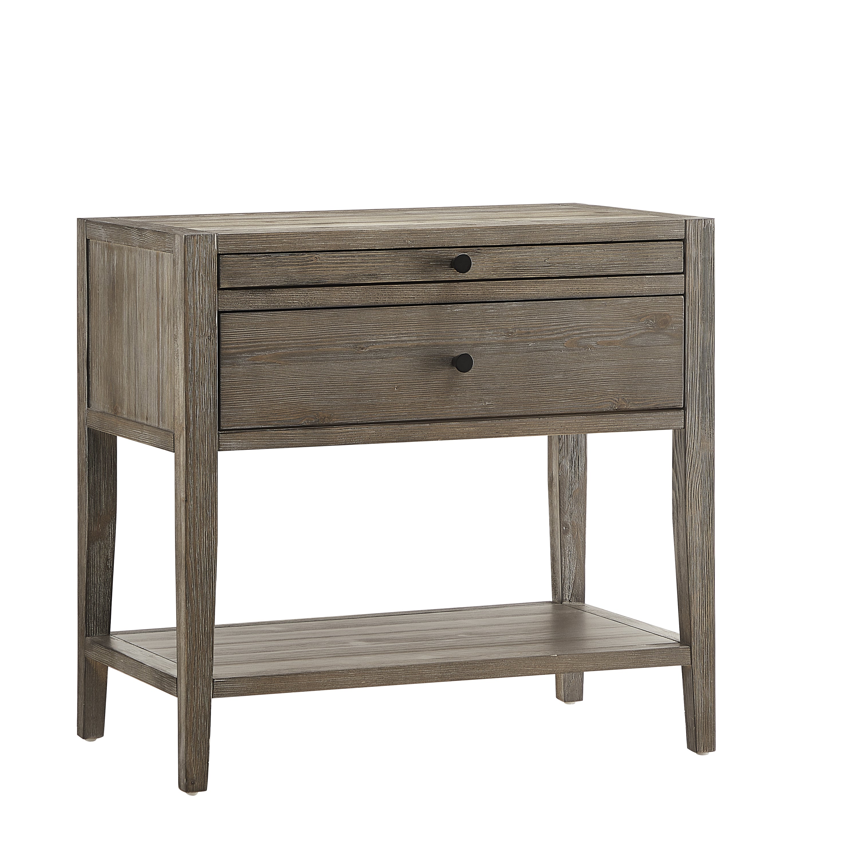 Sunveil 1-Drawer Nightstand - Weathered Gray Wood Finish with Modern Features