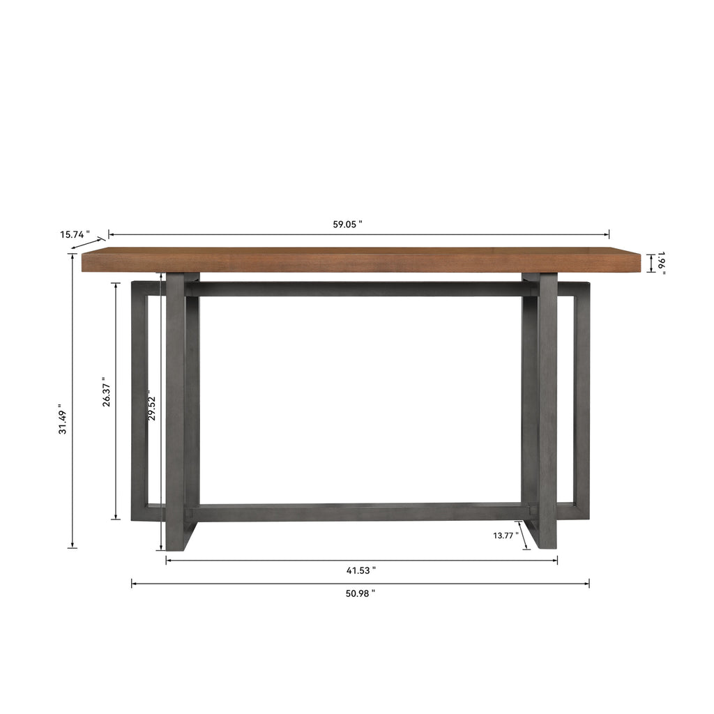 59' Narrow Console Table - MDF Entryway Sofa Table for Hallway, Living Room, Foyer with Space-Saving Design