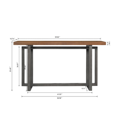 59' Narrow Console Table - MDF Entryway Sofa Table for Hallway, Living Room, Foyer with Space-Saving Design