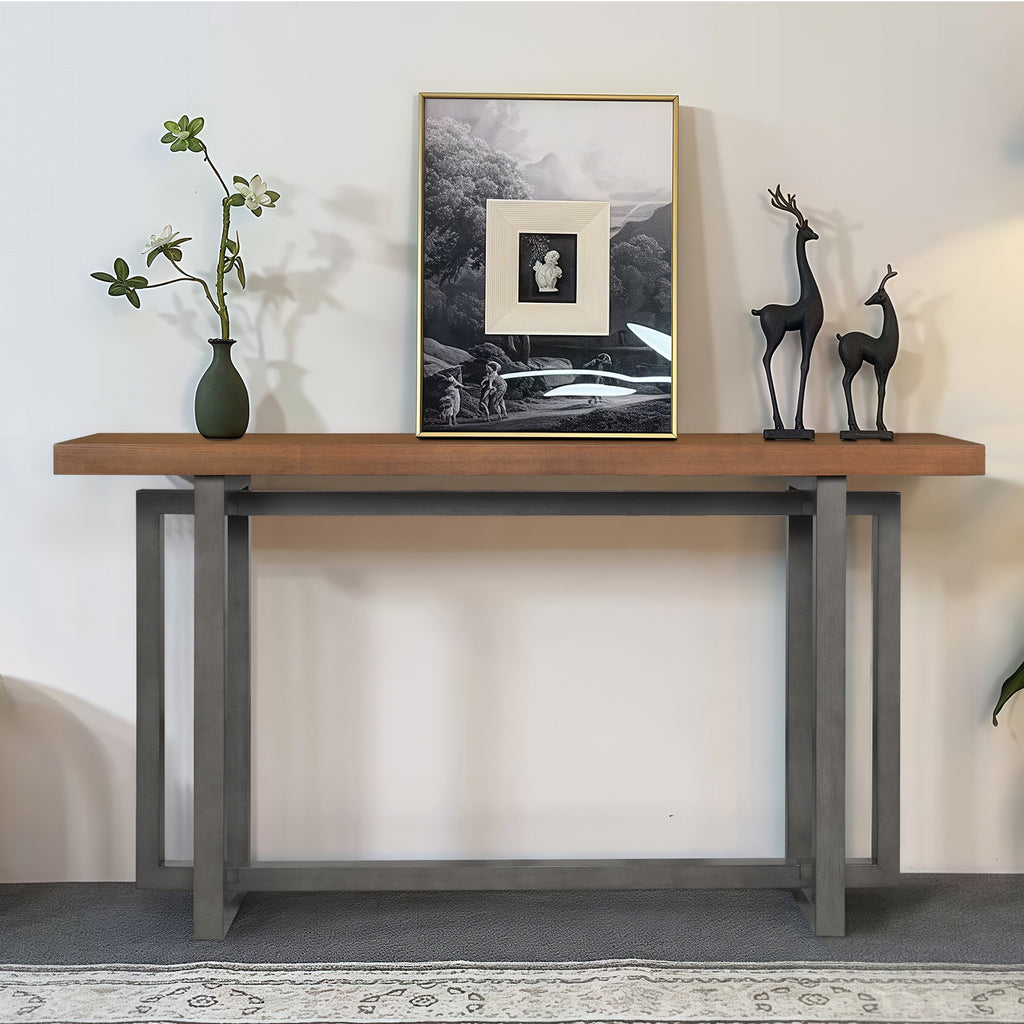 59' Narrow Console Table - MDF Entryway Sofa Table for Hallway, Living Room, Foyer with Space-Saving Design