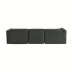 U_Style Luxury living room double-needle cut velvet sofa, 4-seater with pure sponge seat cushions and a detachable footstool, includes 3 throw pillows. Ideal for living rooms, apartments, and more.