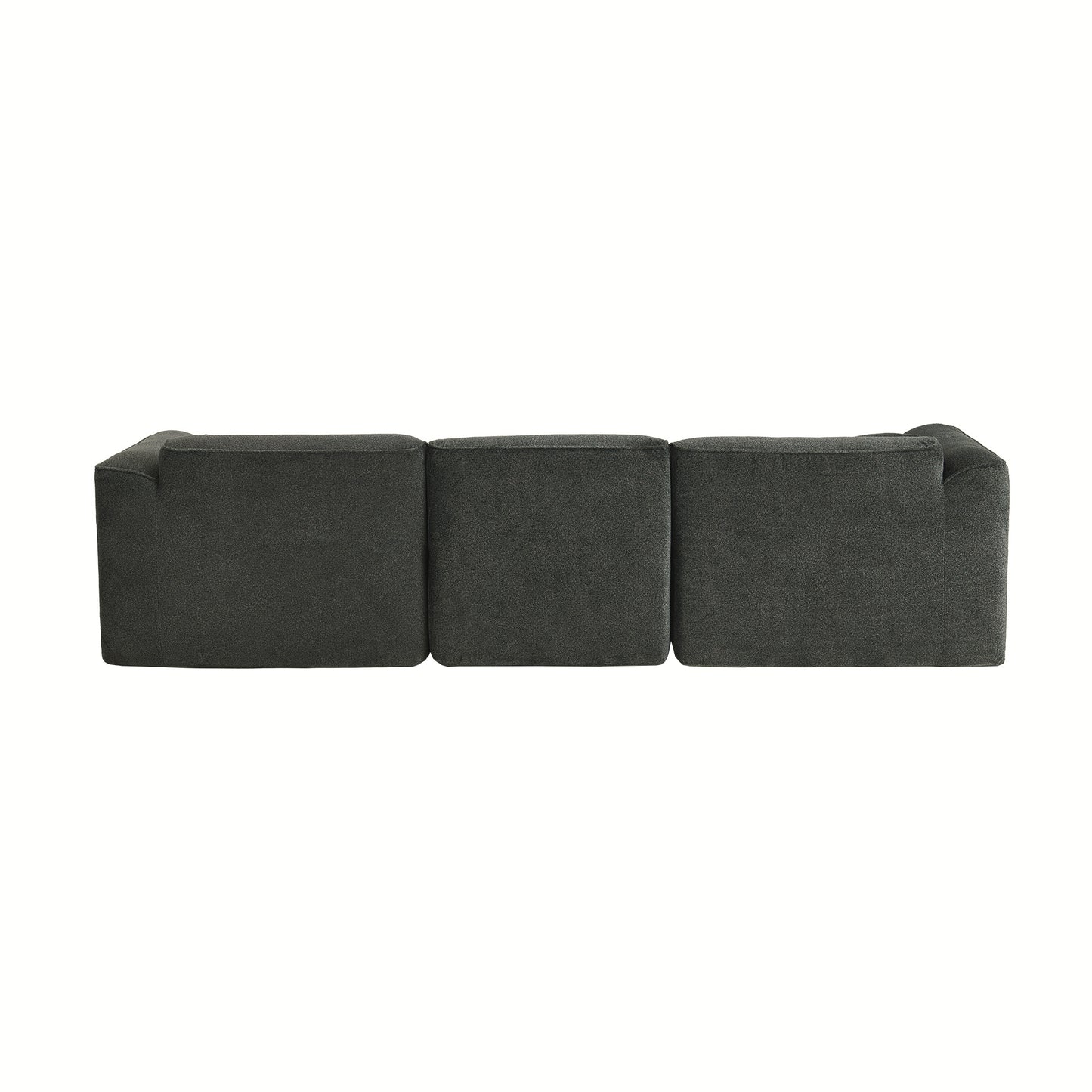 U_Style Luxury living room double-needle cut velvet sofa, 4-seater with pure sponge seat cushions and a detachable footstool, includes 3 throw pillows. Ideal for living rooms, apartments, and more.