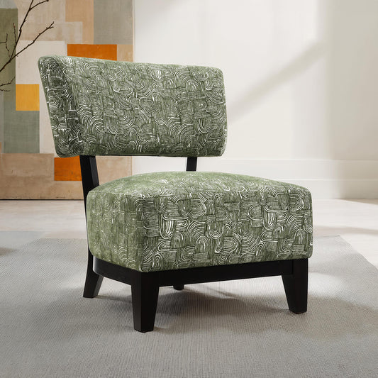 Green Finish 1pc Accent Chair Armless Design And Angled design Tapered Legs Primary Living Room Accent Chair