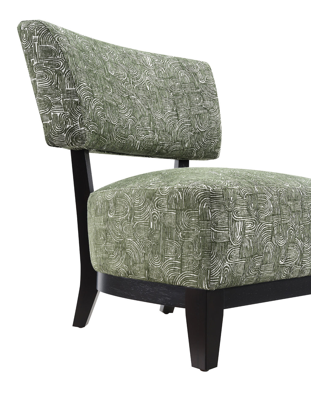 Green Finish 1pc Accent Chair Armless Design And Angled design Tapered Legs Primary Living Room Accent Chair